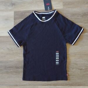 NWT Levi's Women's Slim Fit Ringer T-Shirt Black Size S